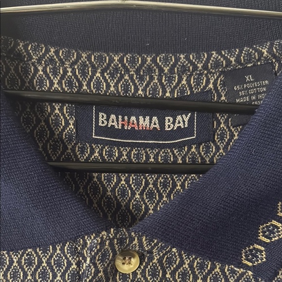 Haband Blue Polo Shirt Classic Knit Design - Picture 2 of 12